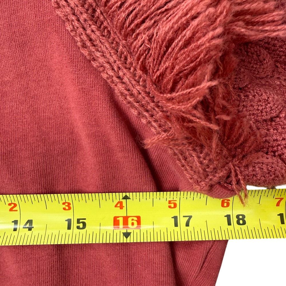 Dolan Left Coast Anthropologie Rust Fringe Sweater XS | Puff Sleeve Fall Top - Picture 10 of 10